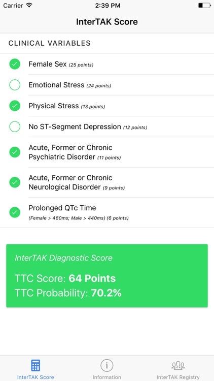 InterTAK Diagnostic Score Calculator