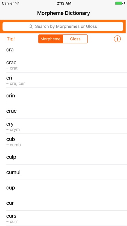 Morpheme Dictionary