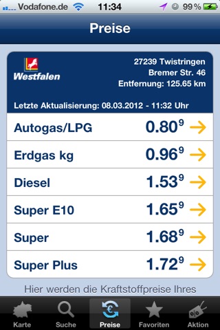 Westfalen Tankstellen Finder screenshot 3