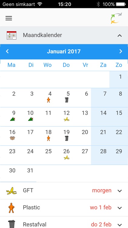 Afvalkalender Meerlanden