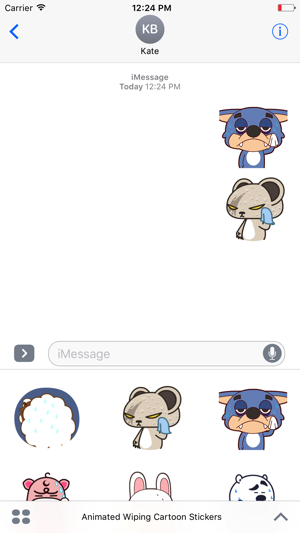 Animated Wiping Cartoon Stickers For iMessage(圖4)-速報App