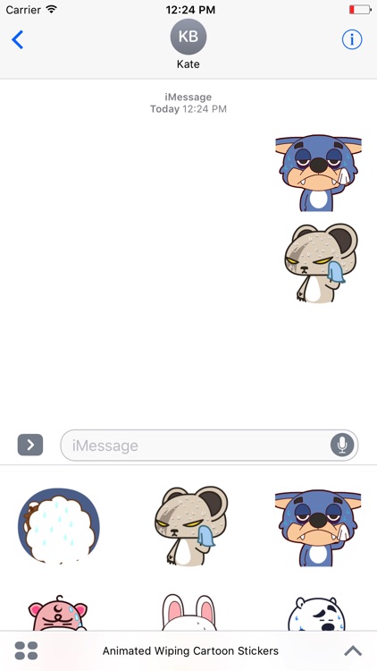 Animated Wiping Cartoon Stickers For iMessage screenshot-3