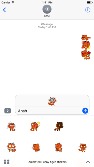 Animated Funny Tiger Stickers For iMessage(圖3)-速報App