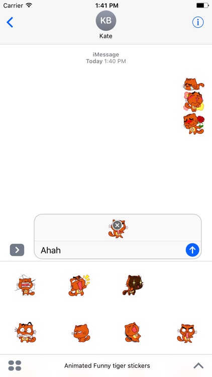 Animated Funny Tiger Stickers For iMessage