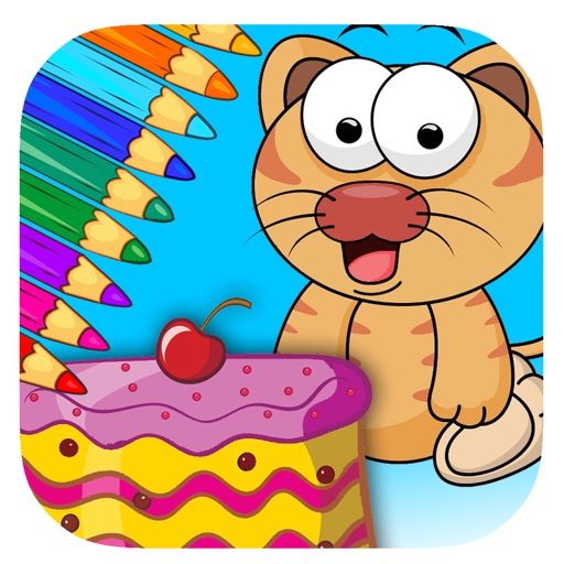 Toddler Coloring Page Cat Cake Games Free by Mayurachat Tuytemwong