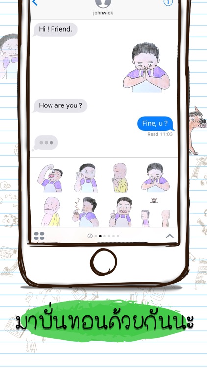 Cartoon Buntorn Ver.2 Funny Stickers for iMessage