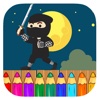 Ninja Man Coloring Page Game For Kids Edition