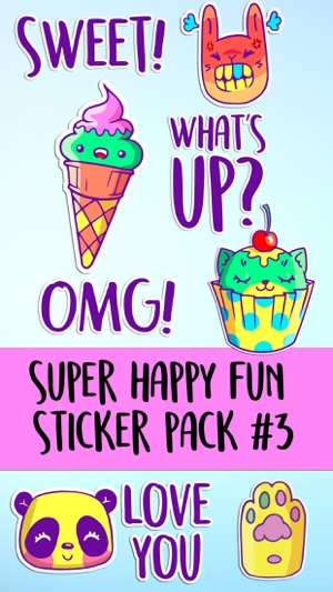 Super Happy Fun Neon Retro Sticker Pack(圖1)-速報App