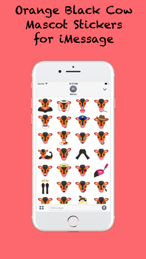 Orange Black Cow Mascot Stickers(圖1)-速報App