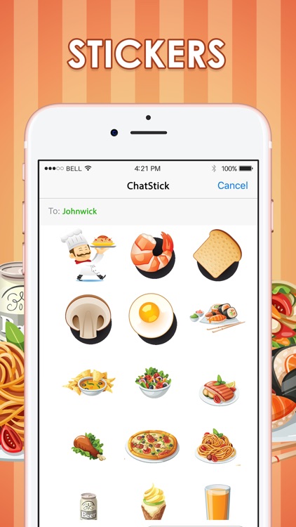 Art Emoji Food & Drink Stickers iMessage ChatStick