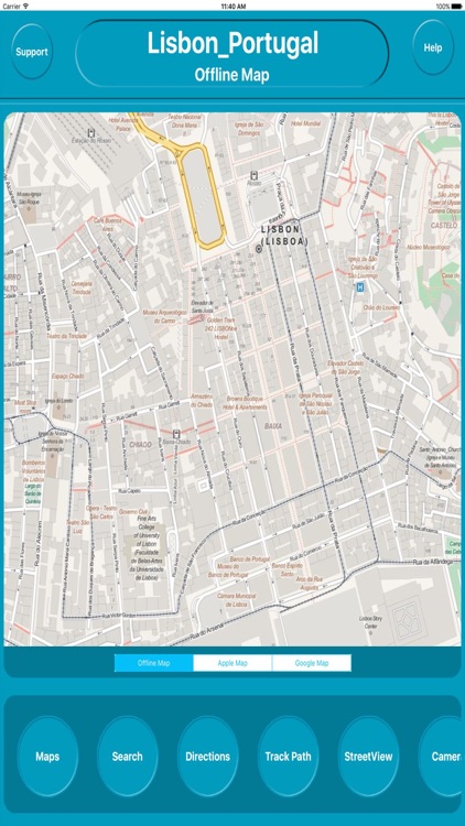 Lisbon Portugal City Offline Map Navigation EGATE screenshot-0