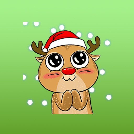 The cute reindeer Animated stickers icon