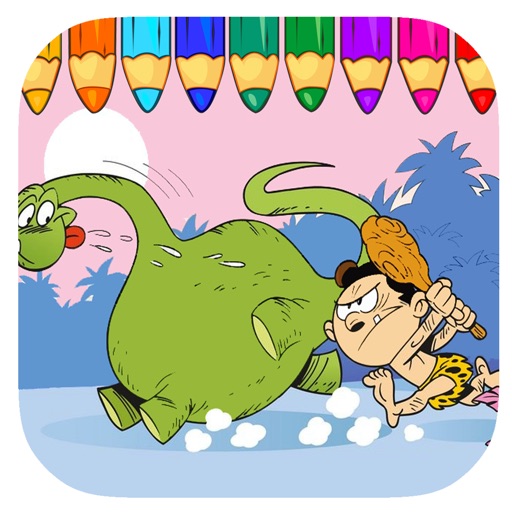 Coloring Book Game Caveman And Dinosaur Edition iOS App