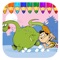 Coloring Book Game Caveman And Dinosaur Edition