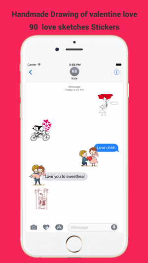 Love Handmade Drawing Sticker for iMessa