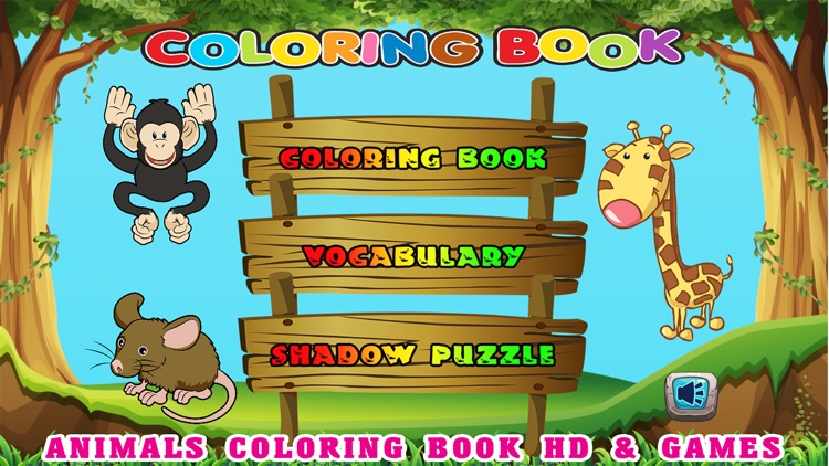 Animals Coloring Book HD - First Grade Word Games