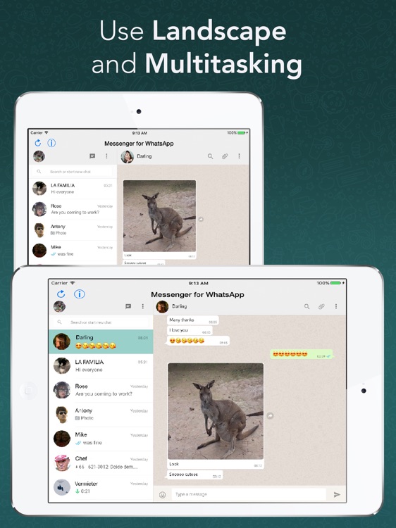 Messenger for WhatsApp for iPad screenshot-4