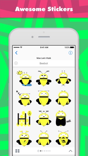 Beebot贴纸，设计：Moe Lwin Htaik