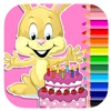 Free Draw Bunny And Cake Coloring Book Games