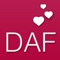 DAF is professional dating app that uses its own algorithms to find you matches based on what you are interested