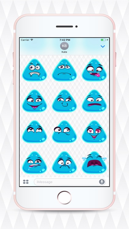 Blue Triangle Cute Emoji Stickers for Messaging