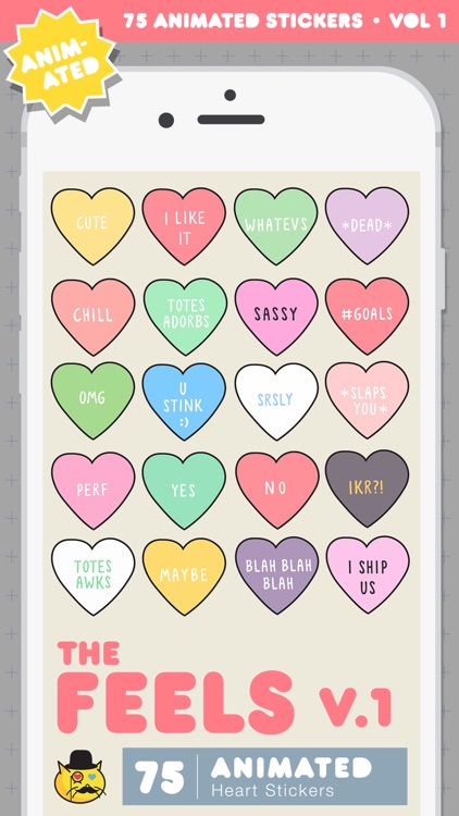 The Feels : Animated Heart Stickers For Text