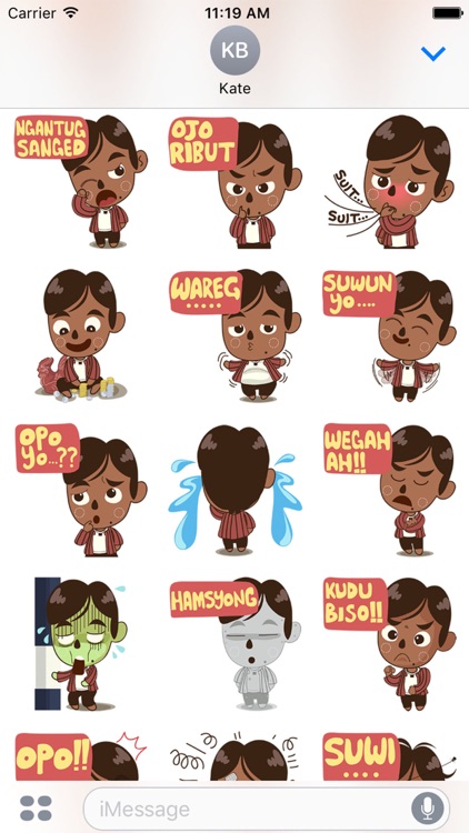 Joni the javanese boy for iMessage Sticker