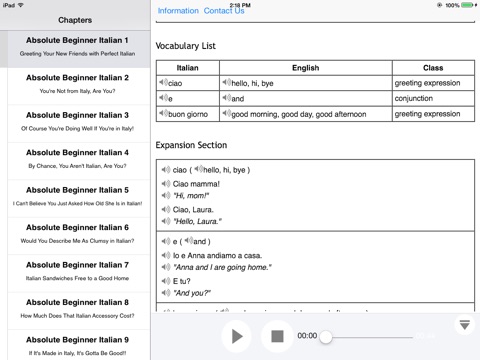 Intro to Italian Language and Culture for iPad screenshot 3