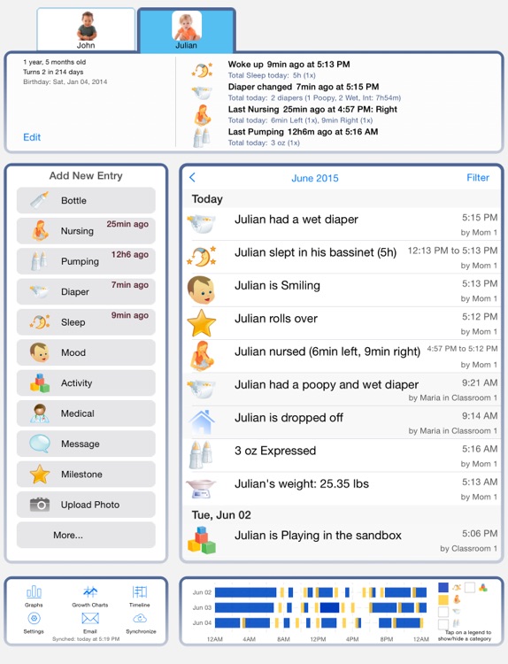 Baby Connect (Activity Log) for iPad