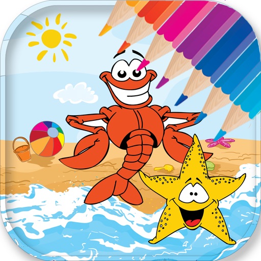Coloring book Sea animals for kids