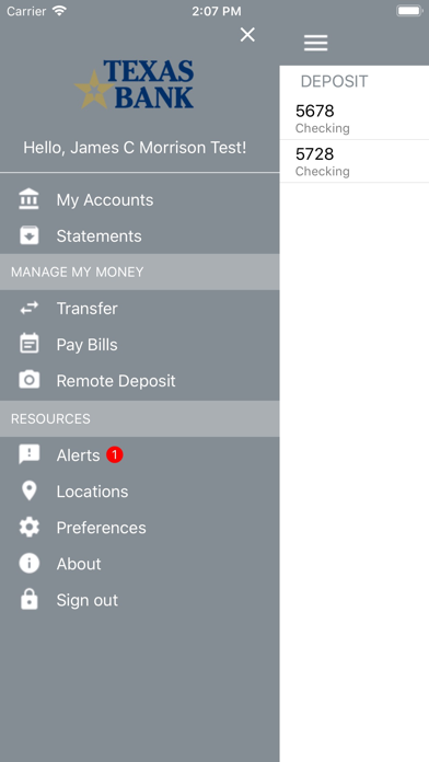 Screenshot #1 pour Texas Bank - Mobile Banking