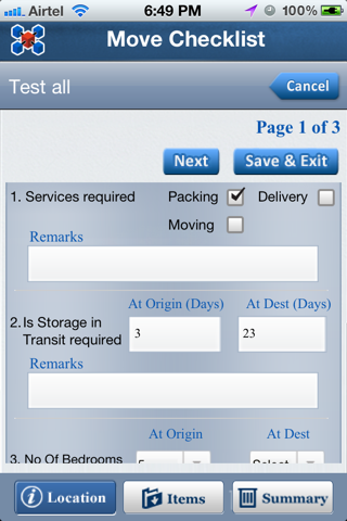 Movegistics™ Survey screenshot 4