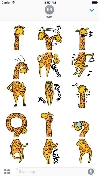 Giraffe Stickers for iMessage by Design73