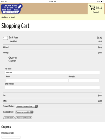 Celina Wine Store App - náhled