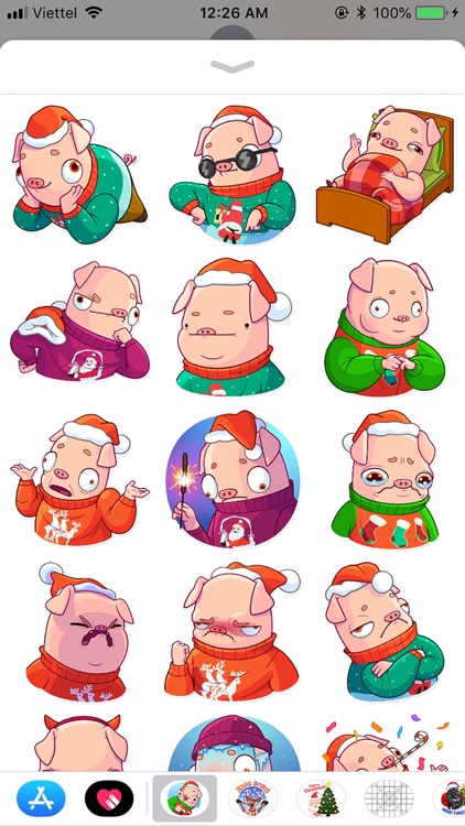 Christmas Piggy Funny Sticker