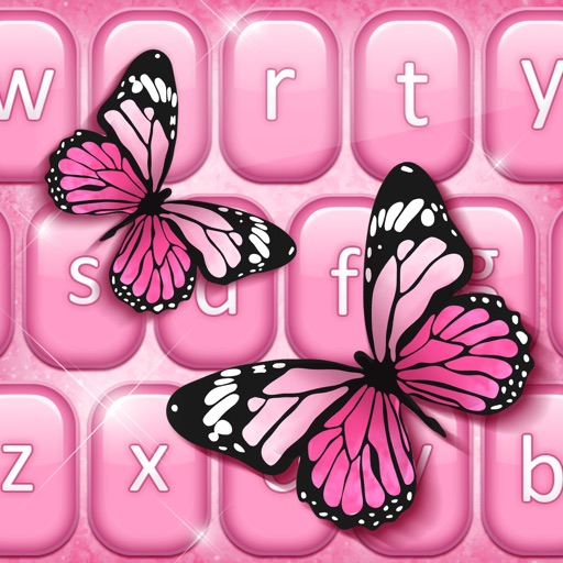 Pink Butterfly Keyboard: Fancy Background Themes icon