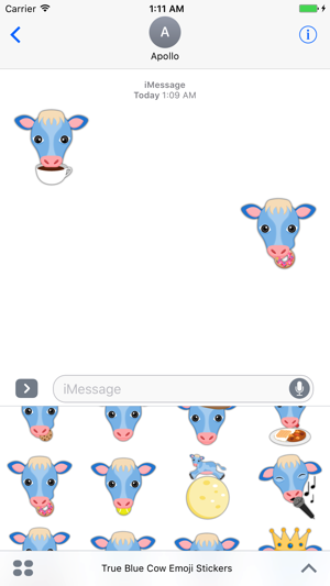 True Blue Cow Emoji Stickers(圖4)-速報App