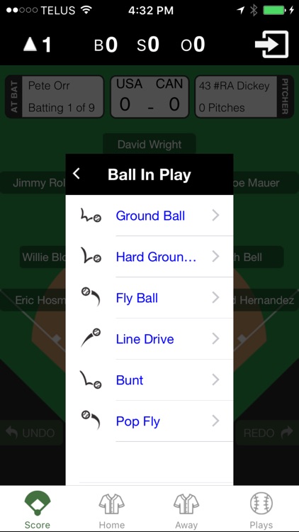 Amateur Baseball Scoring App