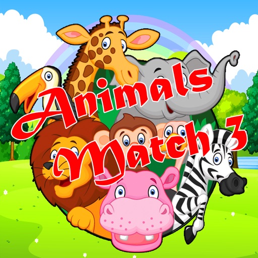 Animal Match 3 Puzzle-Drag Drop Line Game for kid icon