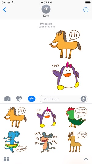 Animal Sticker.funny doodle stickers for iMessage(圖2)-速報App