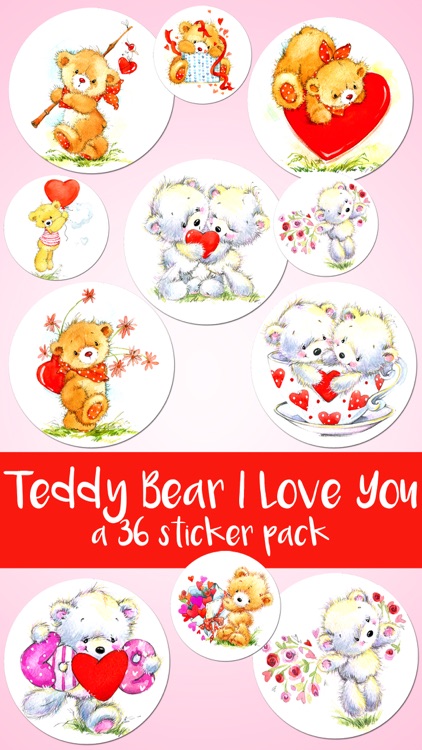 Teddy Bear I Love You Sticker Pack