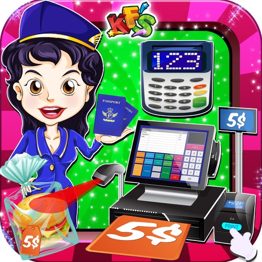 Airport Cashier Shopping & Cash Register Simulator Icon
