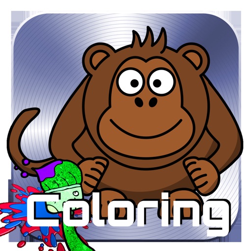 Toddler Kids Monkey Animal Game Coloring Page Icon