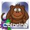 Toddler Kids Monkey Animal Game Coloring Page