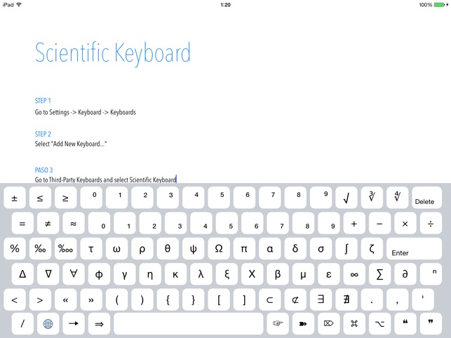 Scientific Keyboard