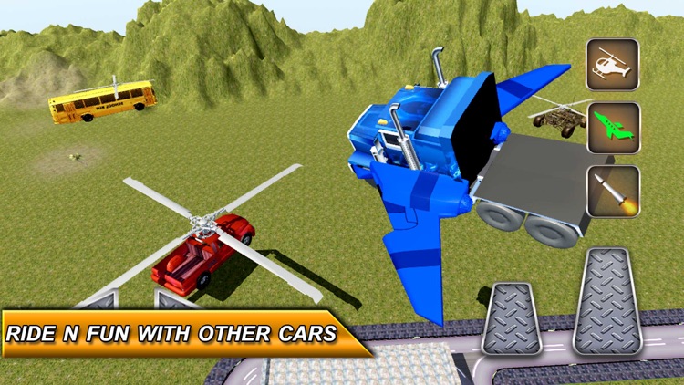 Free Flying Jet Truck Simulator: Transformer Car screenshot-3