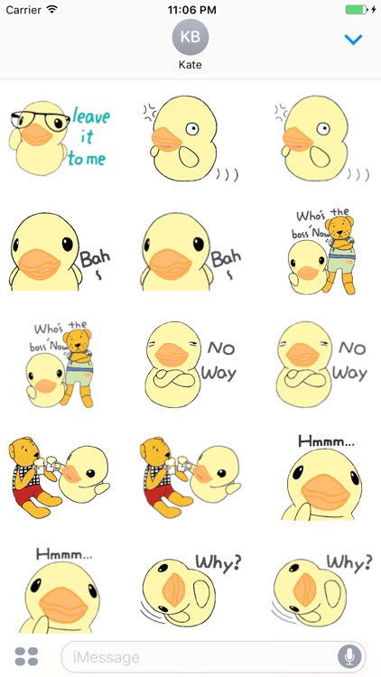 Stupid Little Duck English Sticker screenshot-3