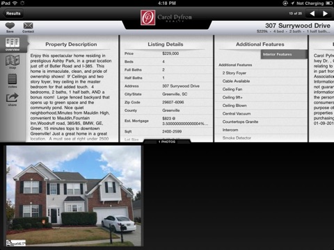 Carol Pyfrom Realty for iPad screenshot 2