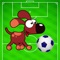 A dog invaded the soccer field, help him to stay on the field