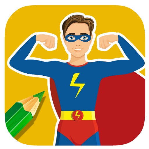 Superhero Mask Coloring Book Game For Kids Icon